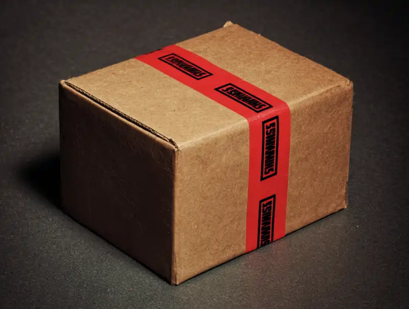 Bränditeippi pahvilaatikossa